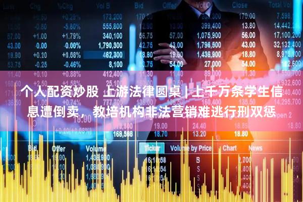 个人配资炒股 上游法律圆桌 | 上千万条学生信息遭倒卖，教培机构非法营销难逃行刑双惩